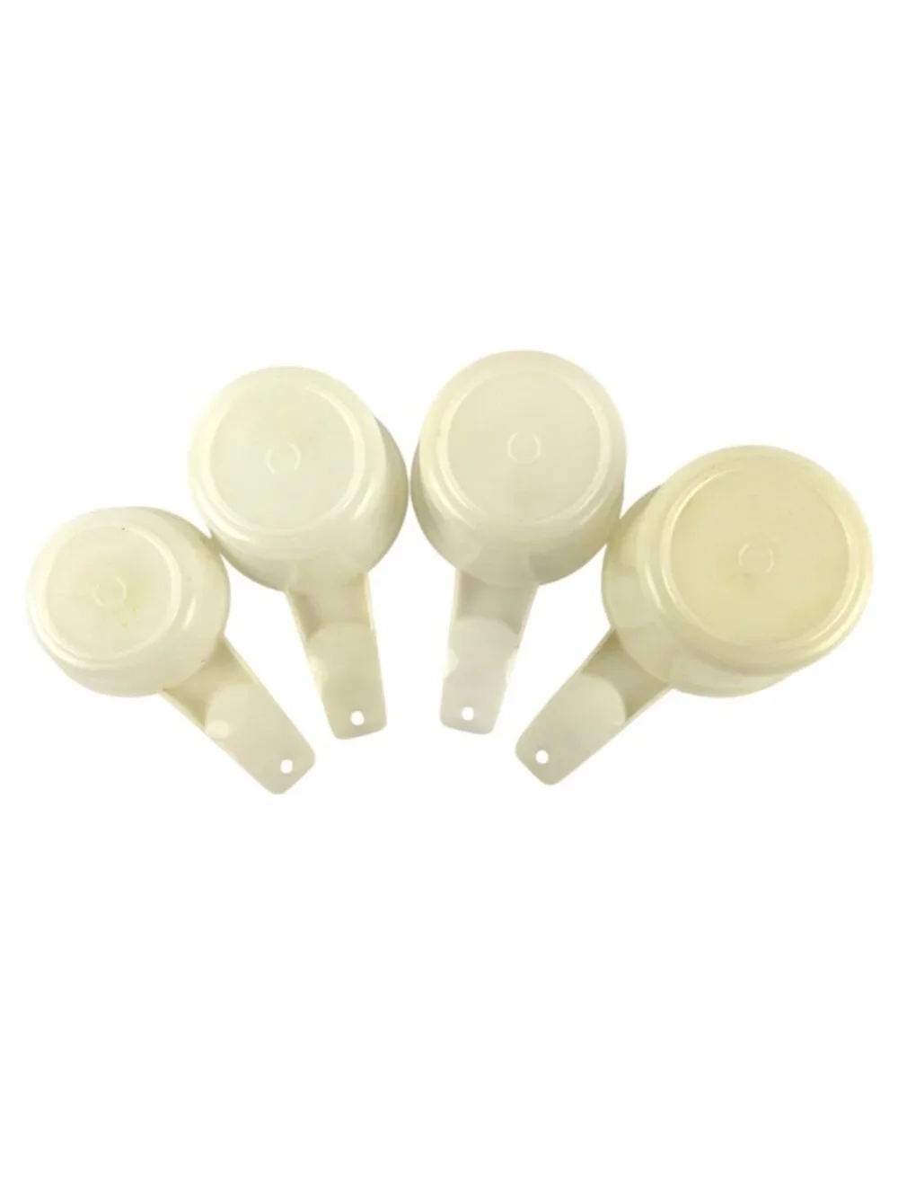Vintage Tupperware Sheer White Plastic Measuring Cups Set Of 4 USA 1/3 to 1 cup